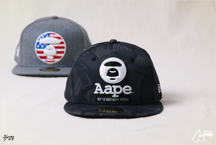 [국내당일출고][베이프 뉴에라 스냅백 브랜드] AAPE x New Era Cap 59FIFTY 카모